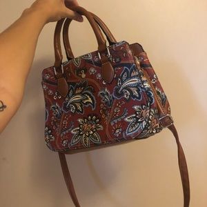 wine paisley london fog cross body bag